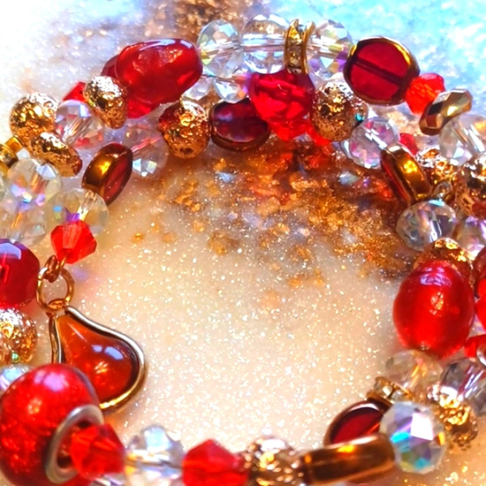 Pretty Bar Shop Nebula Luxe Molten Red Rock Bracelet